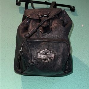Harley-Davidson Leather Black Textured Backpack